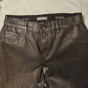 DL1961 Patti Straight High Rise Vintage Ankle Jeans Black Coated ~ Women's Sz 28